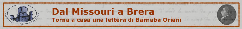 banner della pagina: Dal Missouri a Brera: torna a casa una lettera di Barnaba Oriani