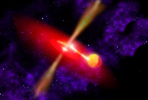 Fig. 1 - Immagine artistica di una sorgente X ultra-luminosa (ULX). Crediti NASA.