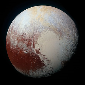 Fig. 3 - Plutone, il nono pianeta del Sistema Solare, recentemente declassato a corpo minore, incontrato e fotografato da New Horizon nel Luglio 2015.