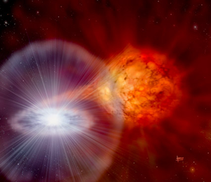 Fig. 1 - Vai al video con l’animazione di un burst X in un sistema binario. - Credit: GSFC/NASA.