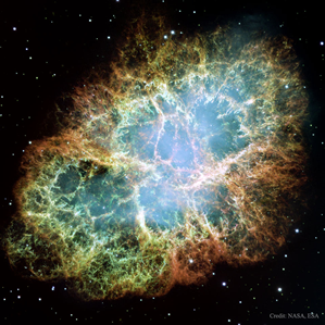 Fig. 2 -  La Nebulosa del Granchio fotografata dal satellite Hubble il 16 agosto 2015. Crediti:  NASA, ESA, J. Hester, A. Loll (ASU).