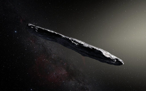Fig. 3 - Immagine pittorica dell'asteroide interstellare ’Oumuamua.