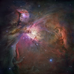 Fig. 1 - La nebulosa di Orione, una nursery cosmica, dove si stanno formando stelle proprio ora, e presumibilmente anche pianeti ...