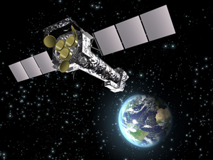 Fig. 2 - Immagine artistica del satellite ESA per l'astronomia X XMM lanciato il 10 dicembre del 1999. Crediti ESA.