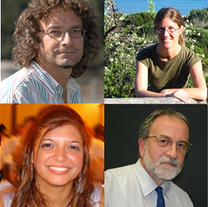 Fig. 4 - Dall'alto a sinistra: Andrea Possenti, Marta Burgay, Sabrina Milia e Nichi D'Amico. Sono tra gli autori dell'articolo di Science che ha riportato la scoperta dei lampi radio.