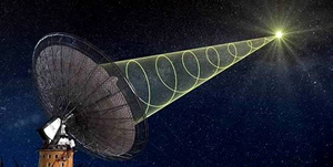 Fig. 2 - Immagine artistica di una sorgente di onde radio captate dal telescopio dell'osservatorio Parkes.