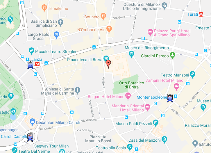 Immagine da google maps della zona circostante la nostra sede di Milano