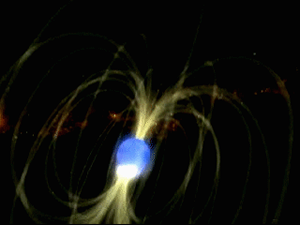 Fig. 4 - Immagine artistica del campo magnetico di SGR 1806-20. Crediti NASA