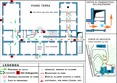 Immagine percorso 1 di fuga dal Piano Terra palazzina uffici