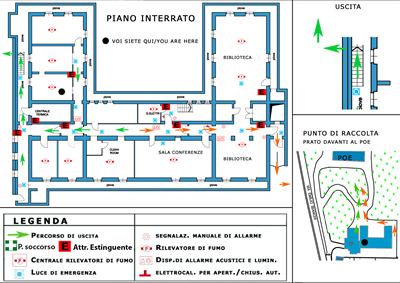 Immagine Percorso 2 di fuga dal piano interrato palazzina uffici