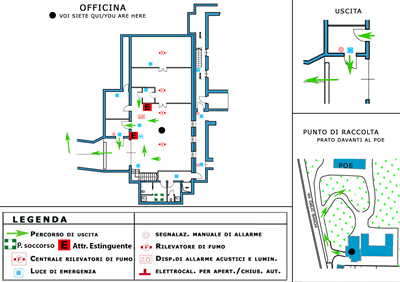 Immagine Percorso di fuga dall'officina - palazzina uffici