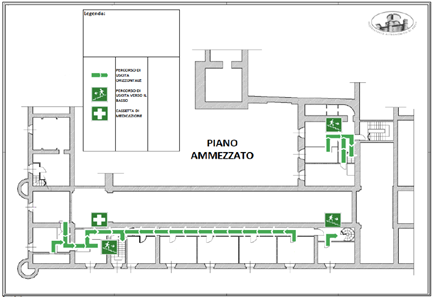 Immagine vie di fuga piano ammezzato