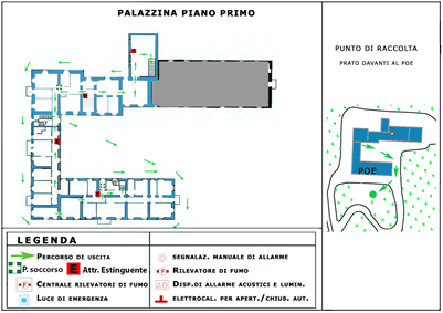 Immagine Percorso di fuga primo piano palazzina cortile abitazioni