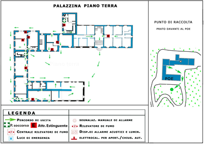 Immagine Percorso di fuga piano terra palazzina cortile abitazioni