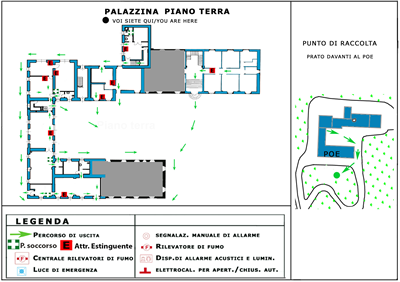 Immagine Percorso di fuga piano terra palazzina cortile abitazioni