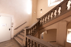 Particolare della scalinata di accesso alla galleria degli strumenti del Museo Astronomico di Brera