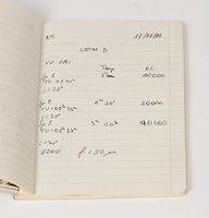 Una pagina del quaderno con il resoconto delle prove effettuate